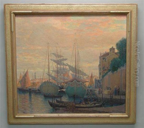 The Cove/sunset Venice Oil Painting by Nicola D'Ascenzo