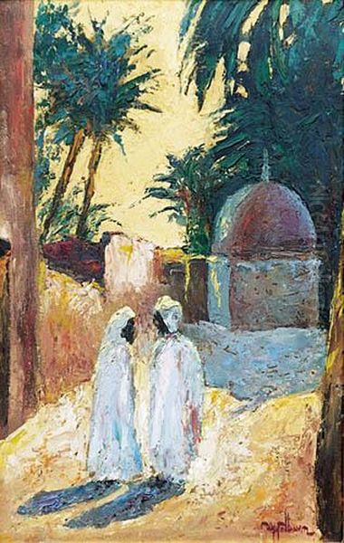 Scena Rodzajowa Z Arabami Oil Painting by Maurycy Apfelbaum