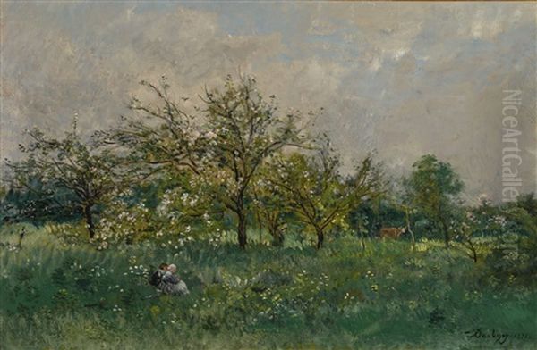 Le Verger Oil Painting by Charles Francois Daubigny