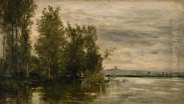 L'inondation Oil Painting by Charles Francois Daubigny