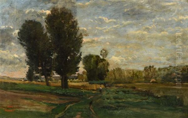 Auvers, Le Plumets, 1873 Oil Painting by Charles Francois Daubigny