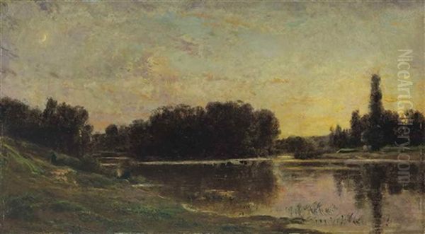 Les Laveuses Au Bord De L'oise Oil Painting by Charles Francois Daubigny