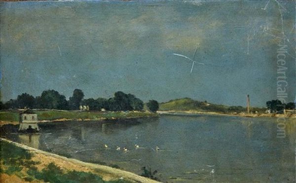 Bord D'etang Oil Painting by Charles Francois Daubigny