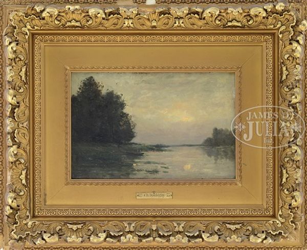 Barbizon River Landscape Oil Painting by Charles Francois Daubigny