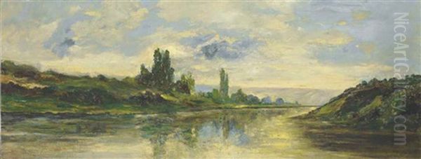 Les Bords De La Seine, Pres Des Andelys Oil Painting by Charles Francois Daubigny