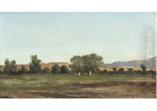 Glassland Oil Painting by Charles Francois Daubigny