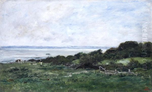 Bord De Mer A Villerville Oil Painting by Charles Francois Daubigny