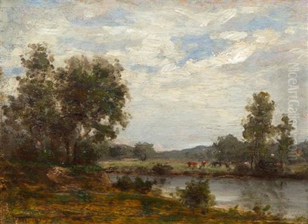 Pastoral Scene Oil Painting by Charles Francois Daubigny