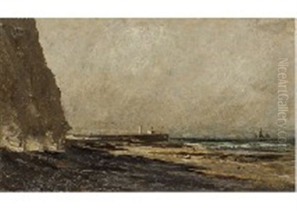 The Coast In Dieppe Oil Painting by Charles Francois Daubigny