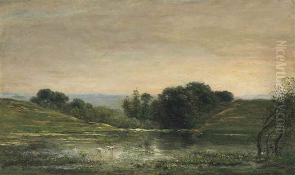 Etang De Gillieu, Dauphine: Solitude Oil Painting by Charles Francois Daubigny