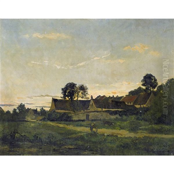 Crepuscule Oil Painting by Charles Francois Daubigny