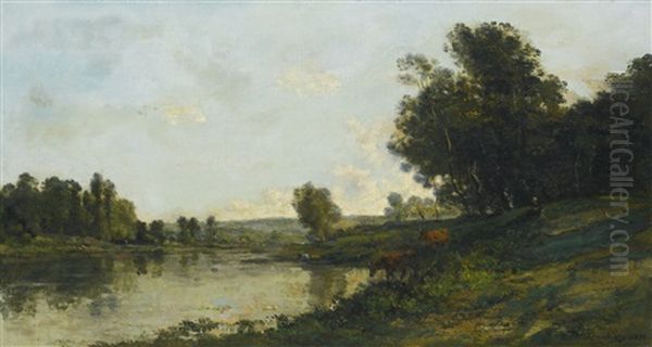 Bord De L'oise Oil Painting by Charles Francois Daubigny