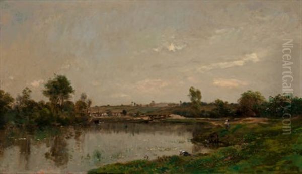 Les Sablieres Pres De Valmondois, 1873 Oil Painting by Charles Francois Daubigny