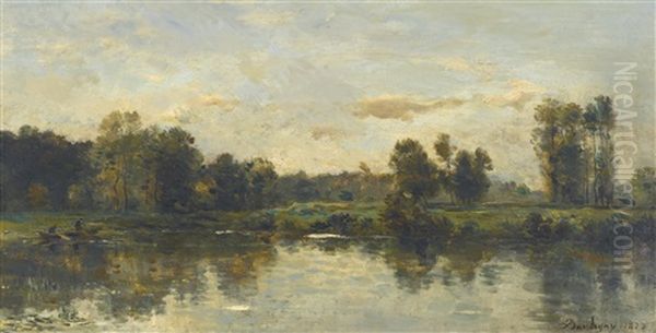 Bords Du Fleuve Oil Painting by Charles Francois Daubigny