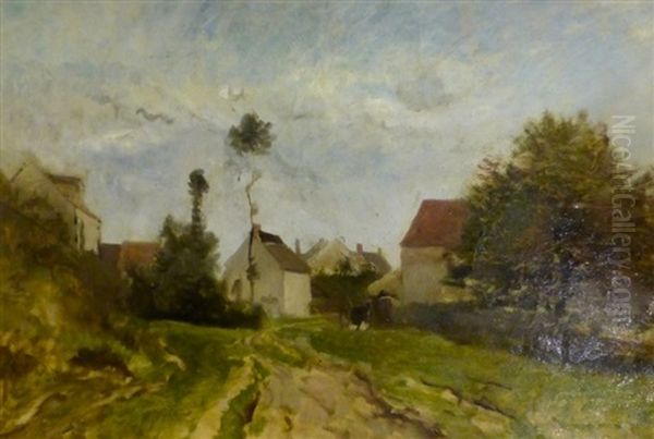 L'entree Du Village Oil Painting by Charles Francois Daubigny