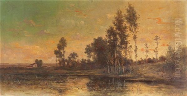 Paesaggio Lacustre Oil Painting by Charles Francois Daubigny