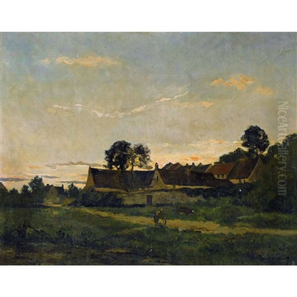 Crepuscule Oil Painting by Charles Francois Daubigny