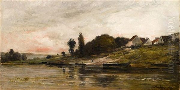 Bord De L'oise, Le Soir Oil Painting by Charles Francois Daubigny