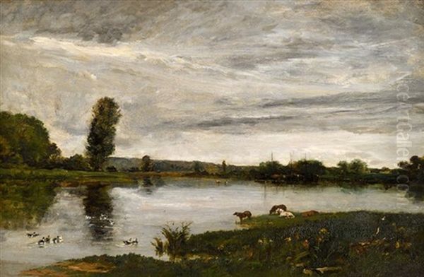 La Vallee De L'oise Oil Painting by Charles Francois Daubigny