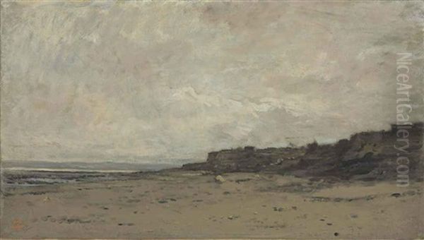 Villerville, Maree Basse Oil Painting by Charles Francois Daubigny