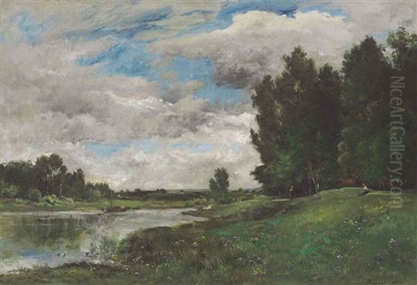 Apres L'orage Oil Painting by Charles Francois Daubigny