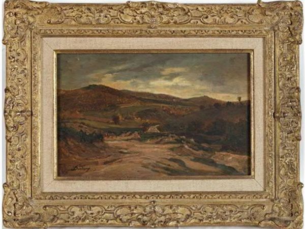 Paysage Vallonne Aux Environs De Chateau Chinon Oil Painting by Charles Francois Daubigny