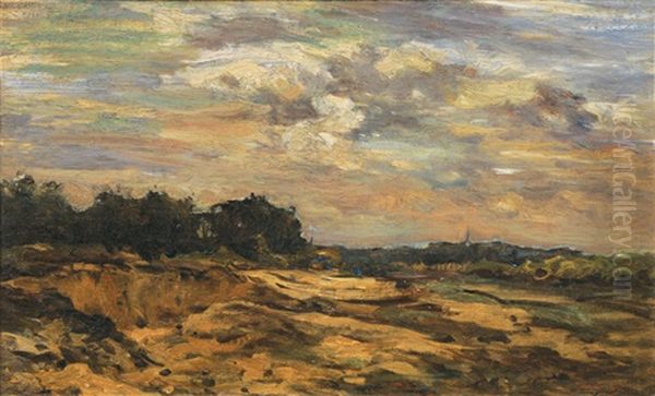 Landscape Near Barbizon Oil Painting by Charles Francois Daubigny