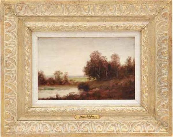 Landscape At Dawn Oil Painting by Charles Francois Daubigny