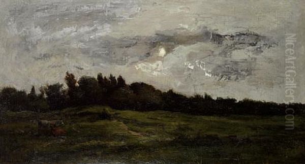 Paysage Sous Un Ciel Orageux (valmandois) Oil Painting by Charles Francois Daubigny