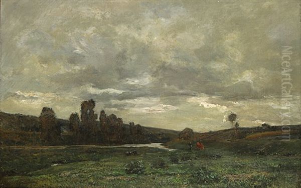 Meisjes Op Het Veld Oil Painting by Charles Francois Daubigny