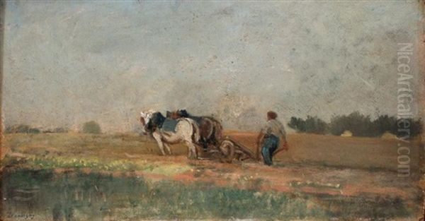 Le Labour Oil Painting by Charles Francois Daubigny