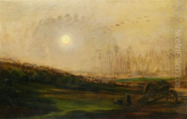 Landskap Oil Painting by Charles Francois Daubigny