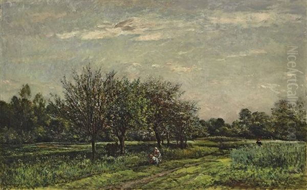 Un Sentier, Fin Du Mois De Mai Oil Painting by Charles Francois Daubigny