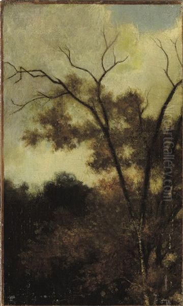 Woodland Landscape Oil Painting by Charles Francois Daubigny