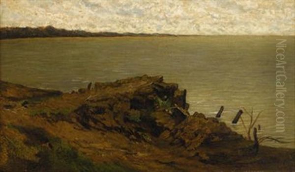 Inlet Off The Coast Of Villerville Oil Painting by Charles Francois Daubigny