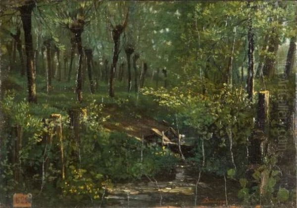 Sous Bois Oil Painting by Charles Francois Daubigny