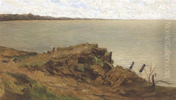 Inlet Off The Coast Of Villerville Oil Painting by Charles Francois Daubigny