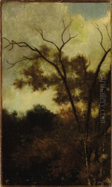 Woodland Landscape Oil Painting by Charles Francois Daubigny