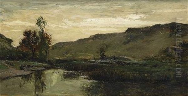 La Vallee De Chevreuse Oil Painting by Charles Francois Daubigny