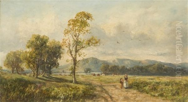 Along The Path Oil Painting by Charles Francois Daubigny