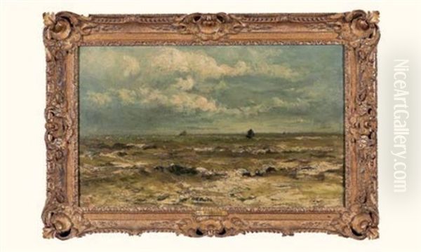 Villerville, Les Graves, Coup De Soleil Oil Painting by Charles Francois Daubigny