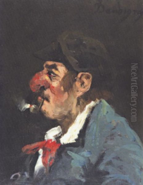 L'homme A La Pipe Oil Painting by Charles Francois Daubigny