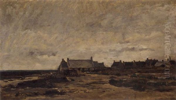 Un Village Pres De La Cote Oil Painting by Charles Francois Daubigny