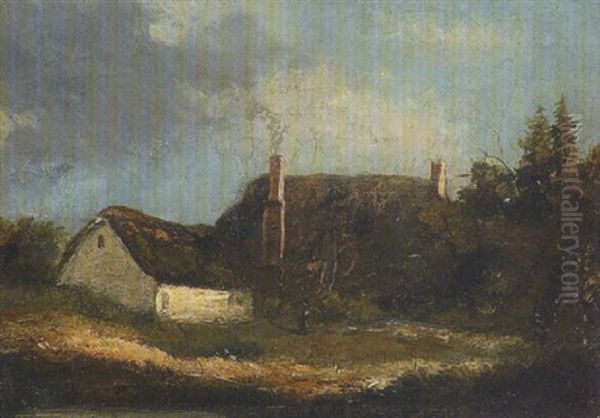 Reetgedecktes Bauerngehoft by Charles Francois Daubigny