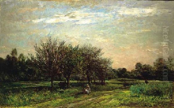 Un Sentier, Fin Du Mois De Mai Oil Painting by Charles Francois Daubigny