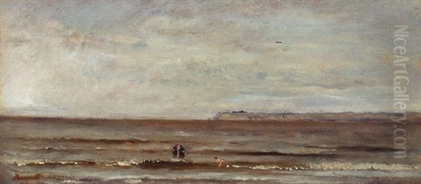 Les Baigneurs Oil Painting by Charles Francois Daubigny