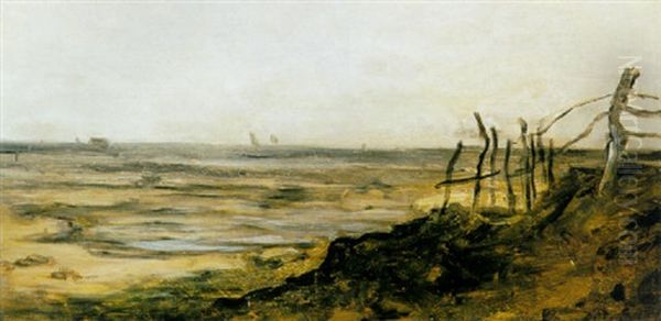 A View Of A Landscape Oil Painting by Charles Francois Daubigny