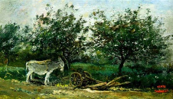 Anon Pres D'une Charrue Oil Painting by Charles Francois Daubigny