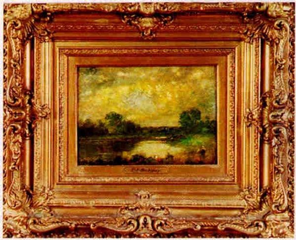 Summer Landscape Oil Painting by Charles Francois Daubigny