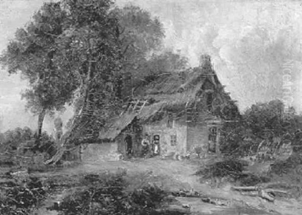 Bauernhaus Oil Painting by Charles Francois Daubigny